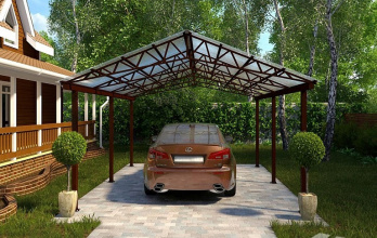 Навесы из профильной трубы пример 2