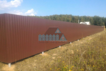 Забор из профнастила с забивными столбами